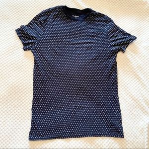 3/30 good fellow men design blue tshirt small